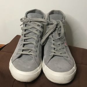 Gray Suede Superga High Tops Women's size 8.5